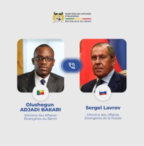 Échange téléphonique entre le Ministre Shegun Bakari et le Ministre des Affaires Étrangères de la Russie, Sergeï Lavrov. 