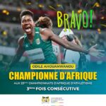 Ahouanwanou, étoile montante de l'athlétisme africain, conserve son titre de championne d'heptathlon pour la troisième fois consécutive