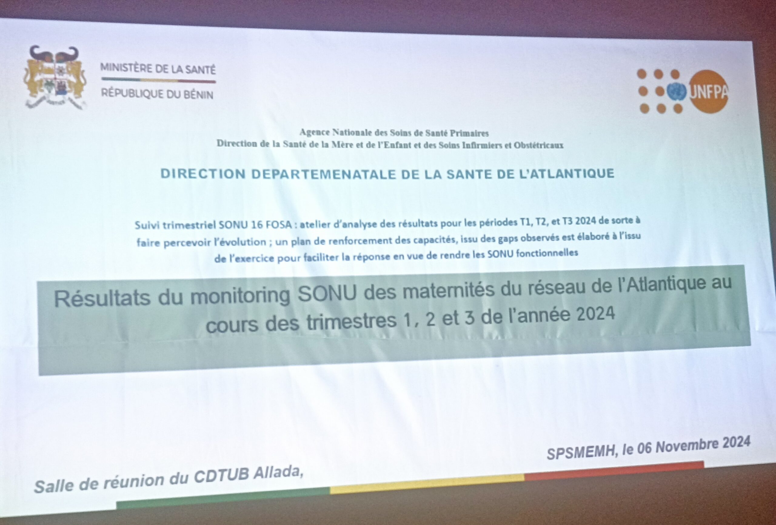 Un atelier à Allada analyse les données de santé maternelle et néonatale pour améliorer la qualité des soins dans la région de l'Atlantique.