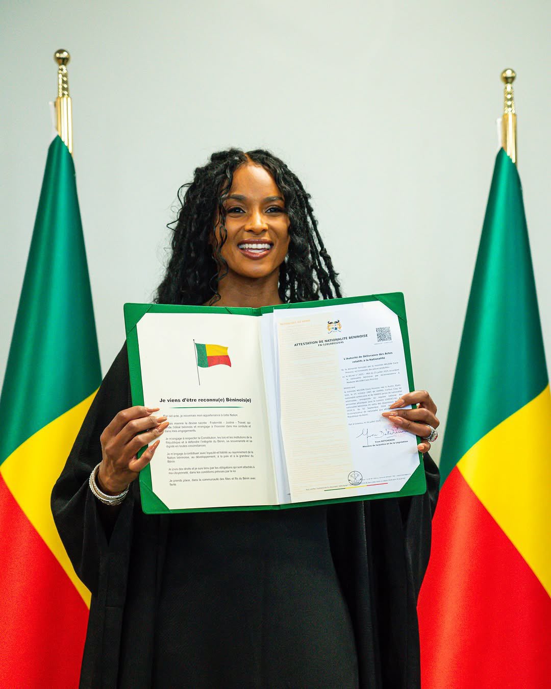 La star américaine Ciara obtient la nationalité béninoise, incarnant le renouveau des liens entre le Bénin et sa diaspora à travers une loi